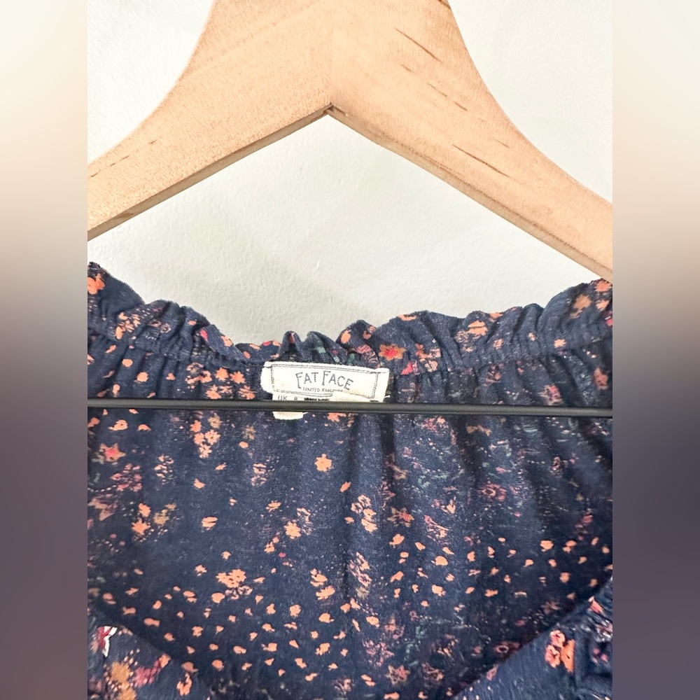 Fat Face Adele Meadow Patch Longline Blouse Navy … - image 6